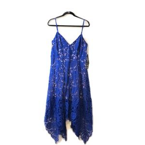 Lulu’s Lace Royal Blue Midi Dress